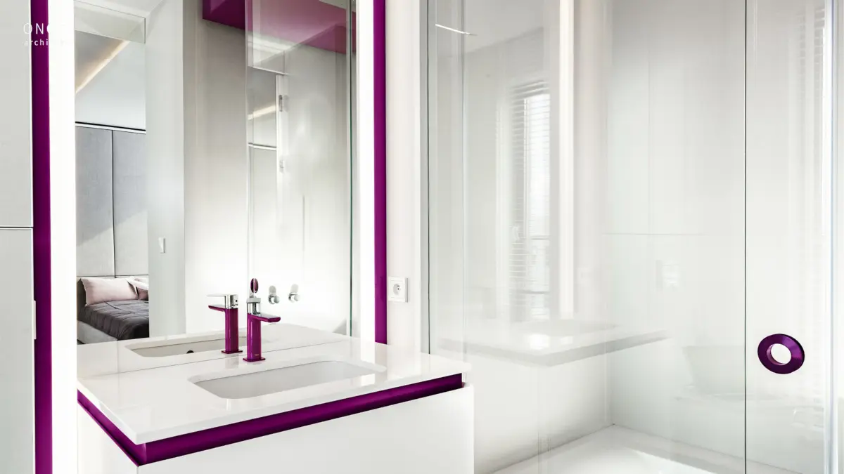 Łazienka zaprojektowana z myślą o dziecku | proj. Aleksandra Karpińska ONOFF Architekci, zdj. Rafał Poławski