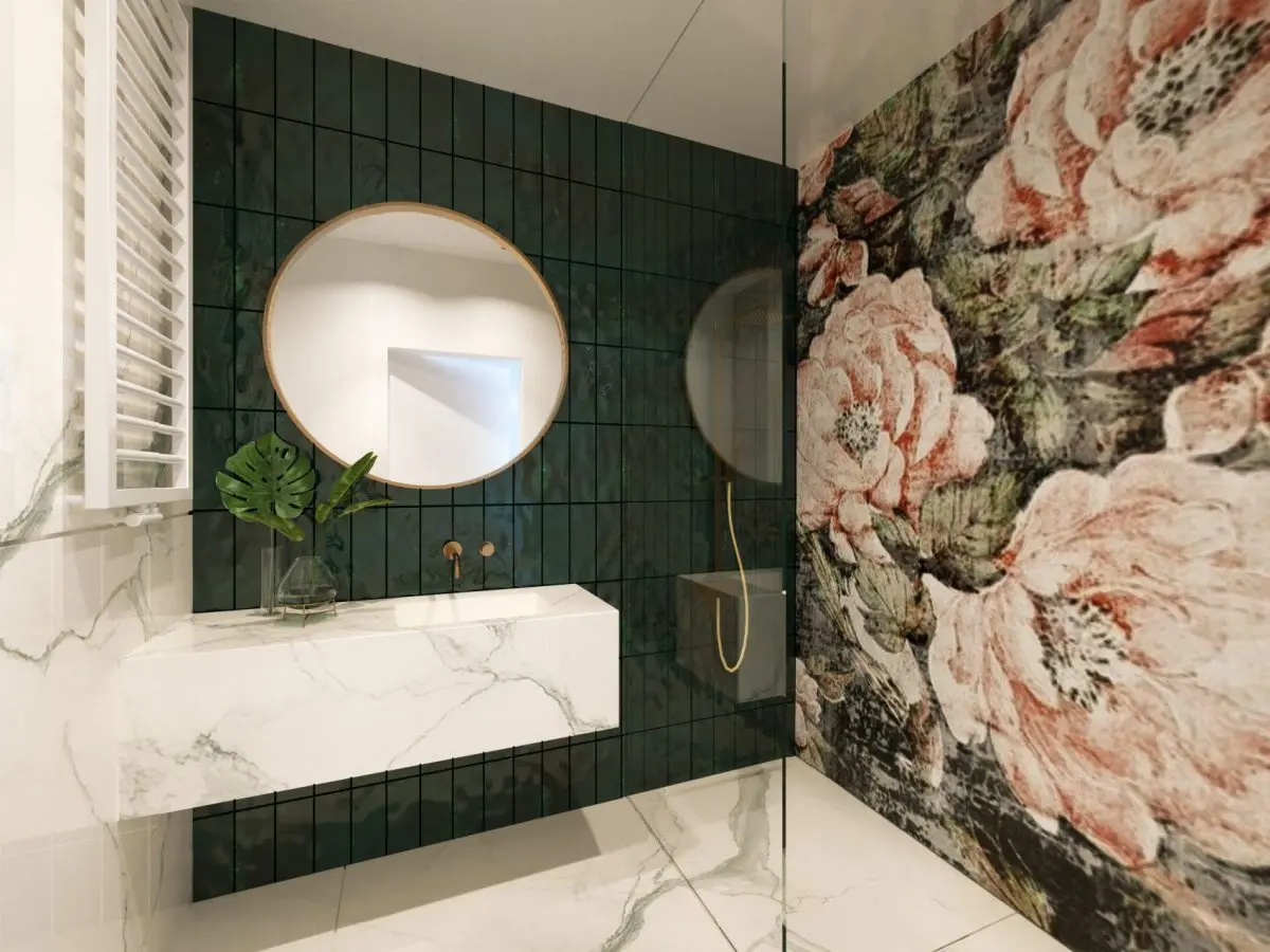 Zielona łazienka | proj. JMW Architekci