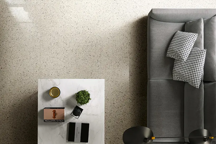 Płytki w lastryko w salonie (kolekcja Artwork od Florim)