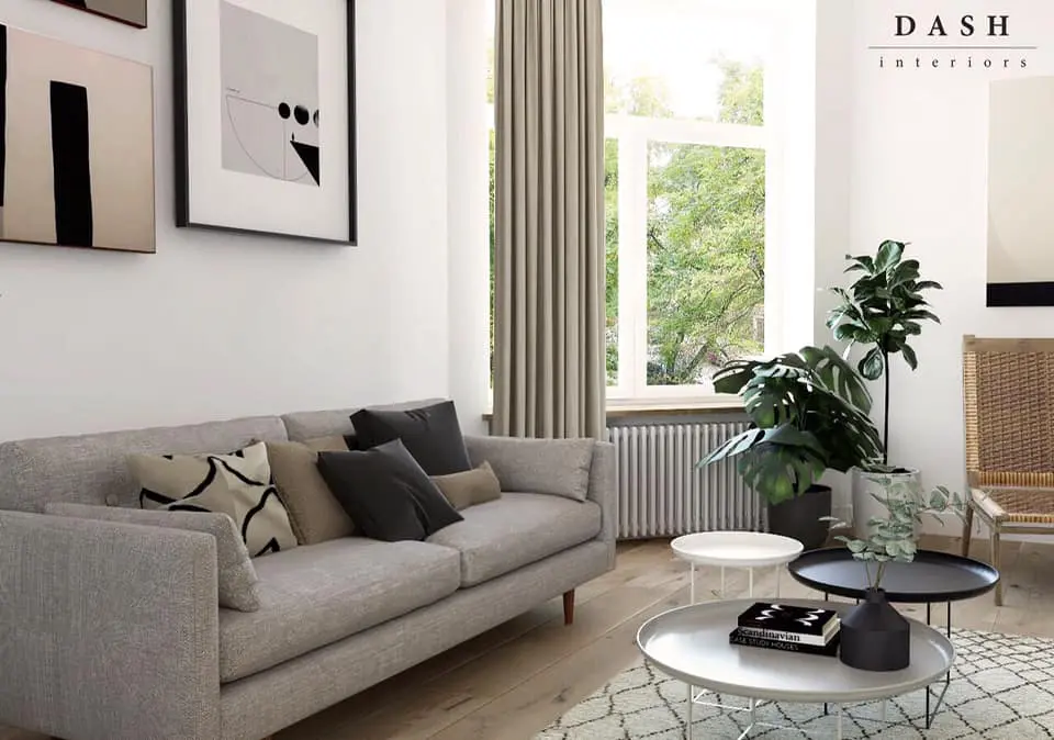 Projekt jasnego przytulnego salonu | Pracownia Dash Interiors