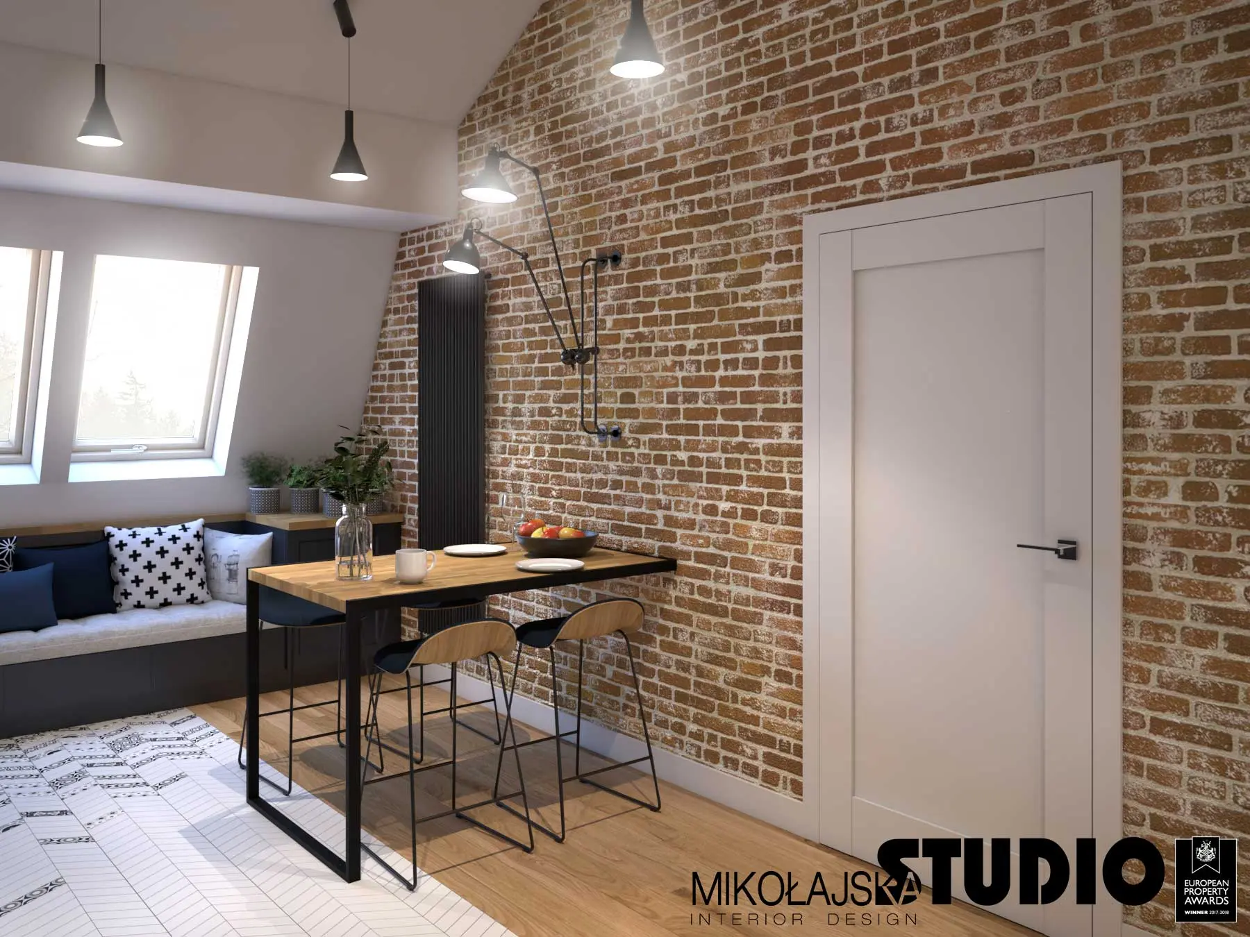 Kuchnia na strychu | Projekt Mikołajska Studio