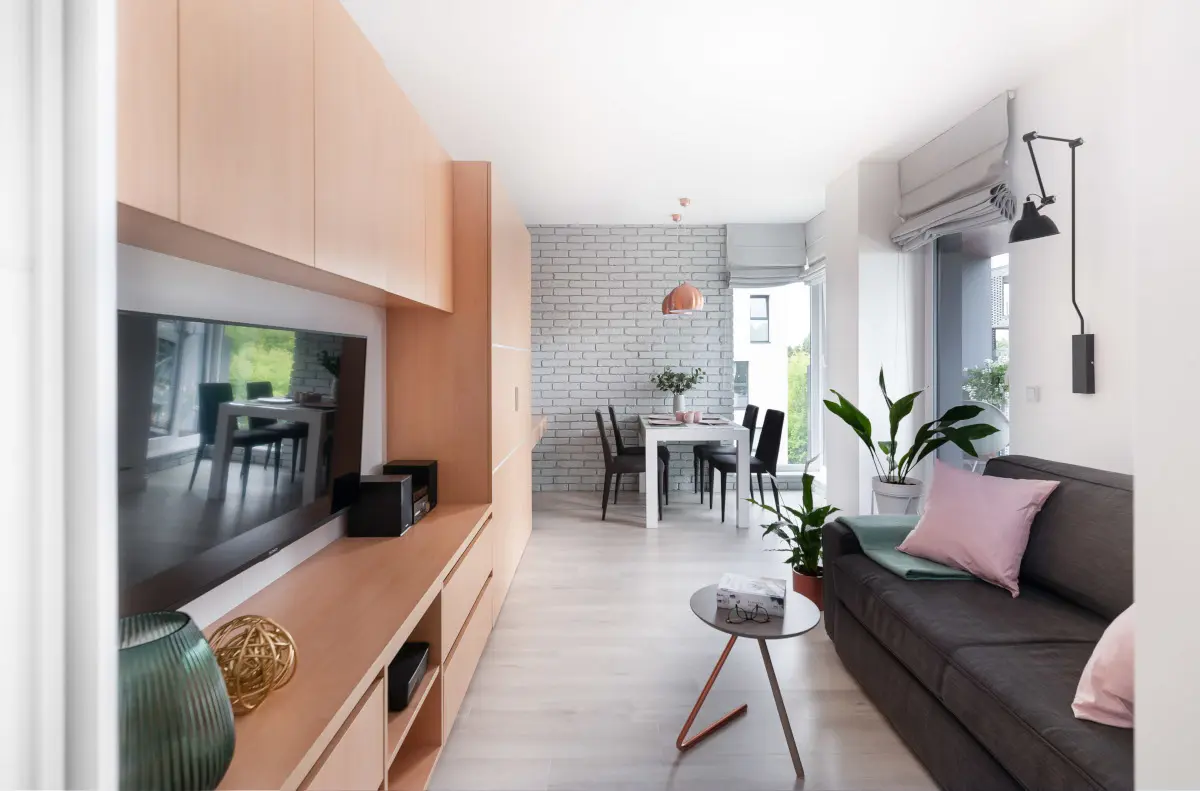 Aranżacja małego mieszkania o powierzchni 44 m2 | proj. Pracownia Wielkie Rzeczy Izabela Olszewska, zdj. joannakorczynska.pl