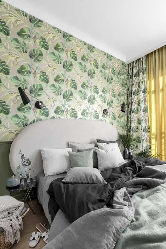 Styl botaniczny w sypialni wg projektu JT Grupa