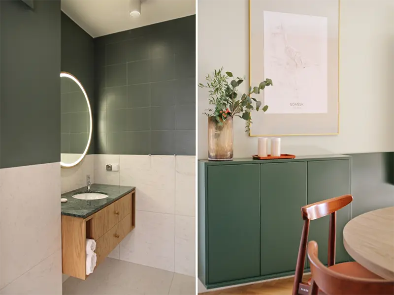 Zieleń wprowadza do wnętrza motyw natury | proj. PB Studio