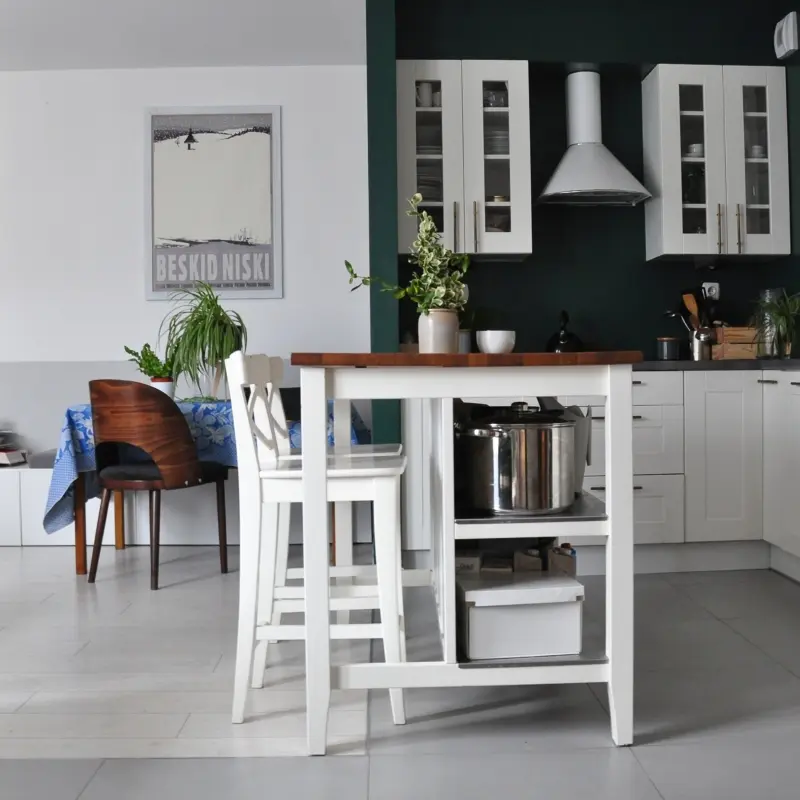 Fragment ściany pomalowany w kolorze głębokiej zieleni szybko odmieni wnętrze. | Źródło: @aletuladnie