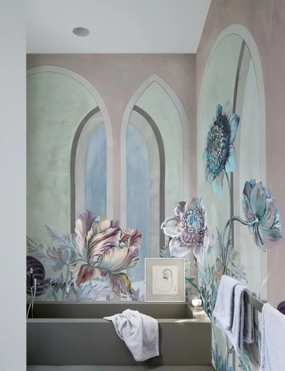 Pomysł na łazienkę z tapetą