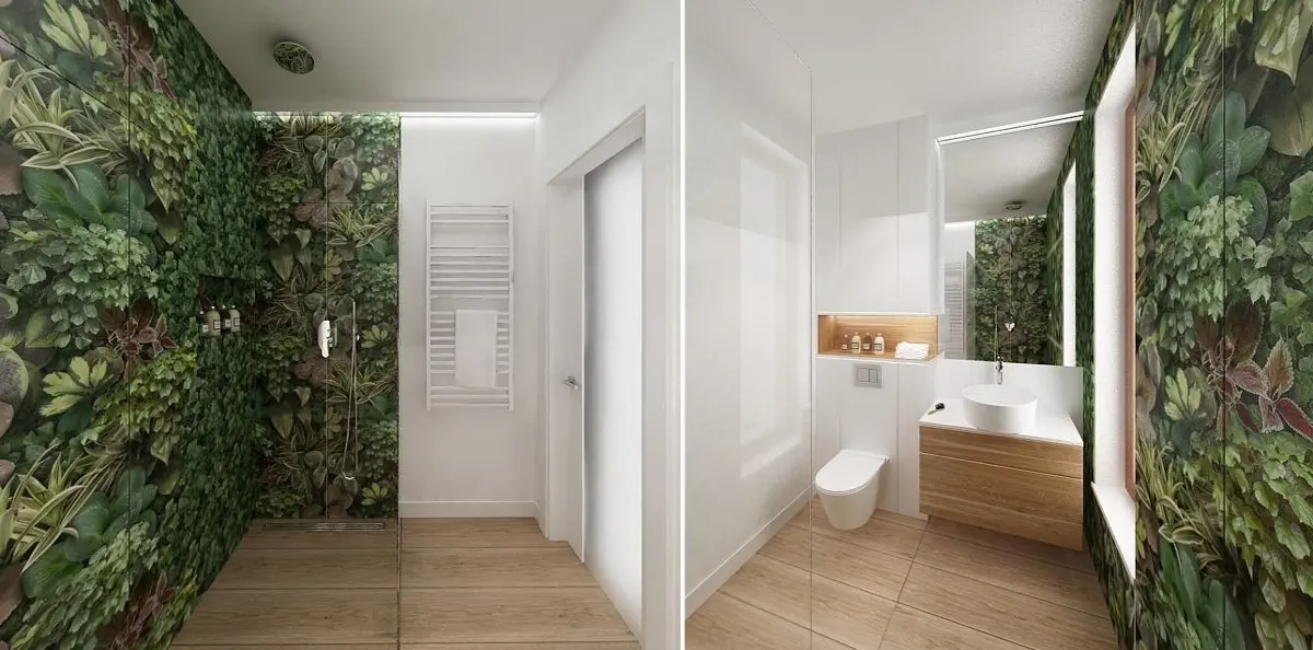 Łazienka w stylu organicznym. | Projekt: Sojka & Wojciechowski