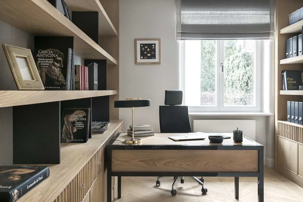 Aranżacja domowego biura | Proj. Katarzyna Kraszewska, zdj. Tom Kurek, stylizacja: Eliza Mrozińska, Nina Kalicka
