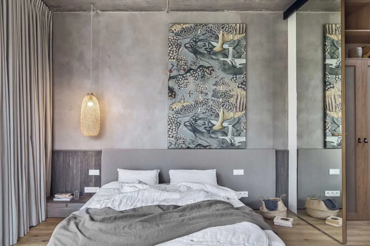 Sypialnia w duchu wabi-sabi. | Projekt: Formativ