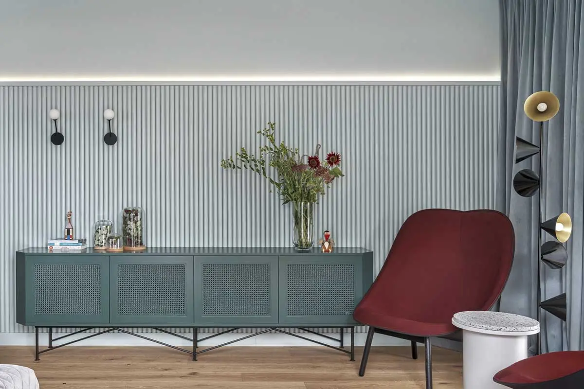 Mięta w salonie. | Proj. Mana Design; fot. Tom Kurek