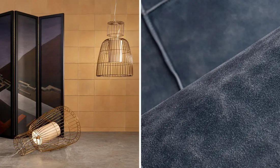 Tapety z kolekcji Les Cuirs są wykonane z 100% skóry bydlęcej