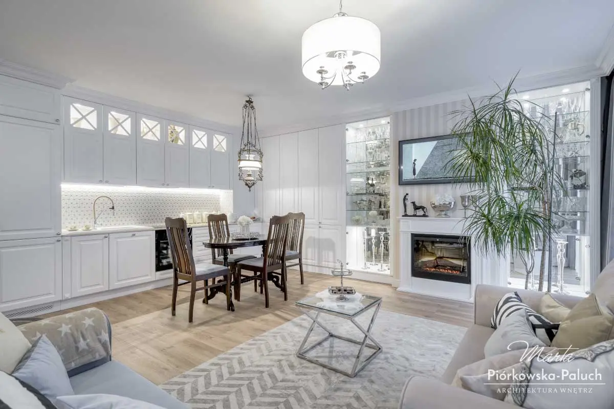 Salon z aneksem kuchennym | proj. Marta Piórkowska - Paluch, fot. Andrzej Czechowicz