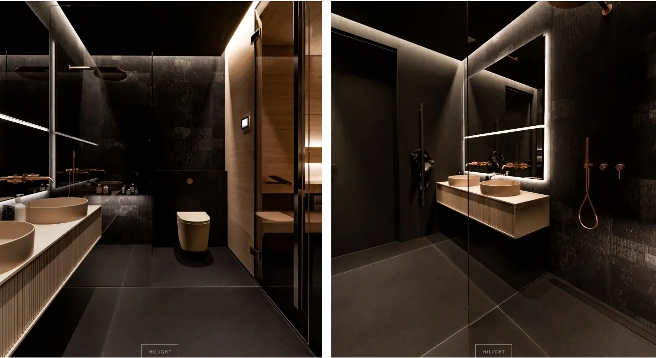 Nowoczesna kompozycja form i faktur w projekcie Hilight Design