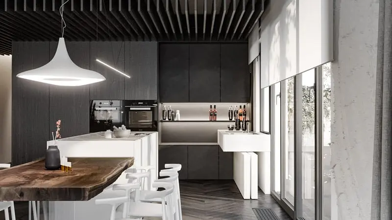 Nowoczesna kompozycja form i faktur w projekcie Hilight Design