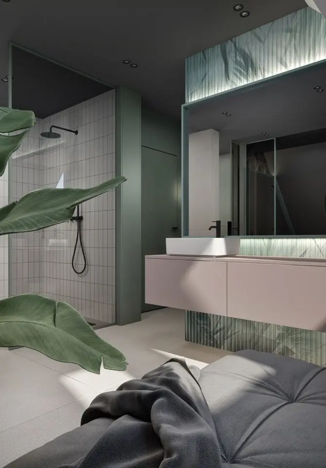 Projekt łazienki KK Architekci | ceramika Hushlab