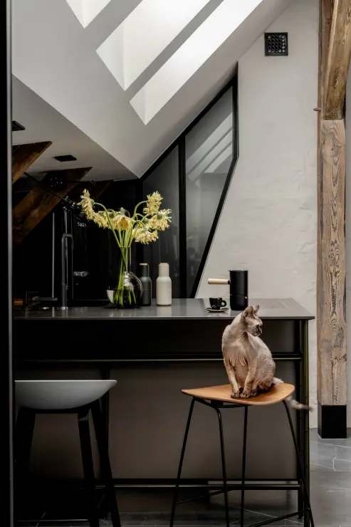 Loft z widokiem na dachy kamienic i PKiN