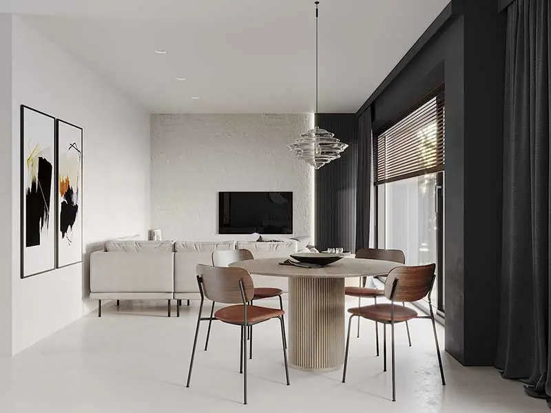 Qbatura projekt nowoczesnego wnętrza – otwarta przestrzeń