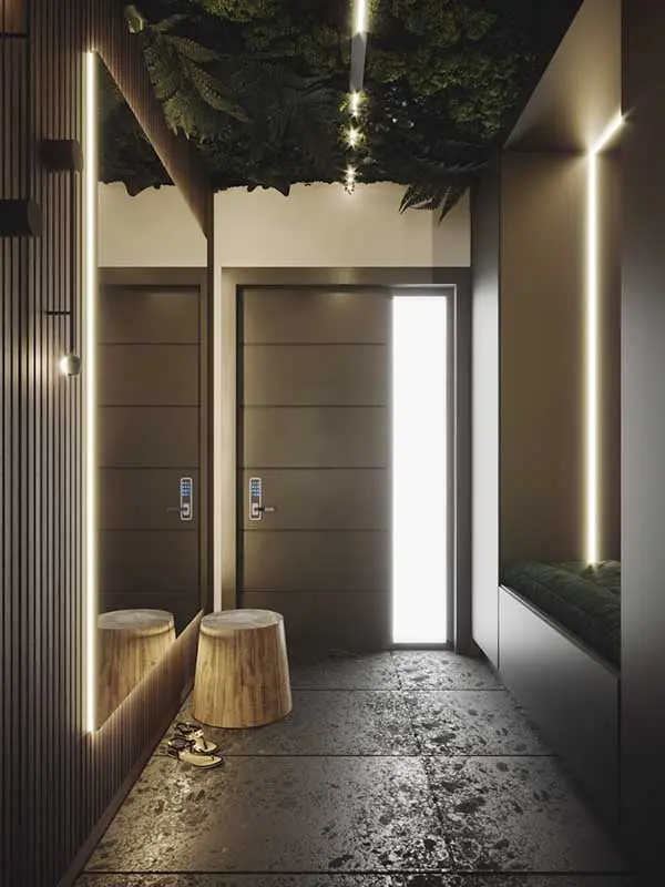 Oświetlenie Archlines marki SternLight w projekcie przedpokoju | proj. Natalia Pęcka Dezeen Architekci