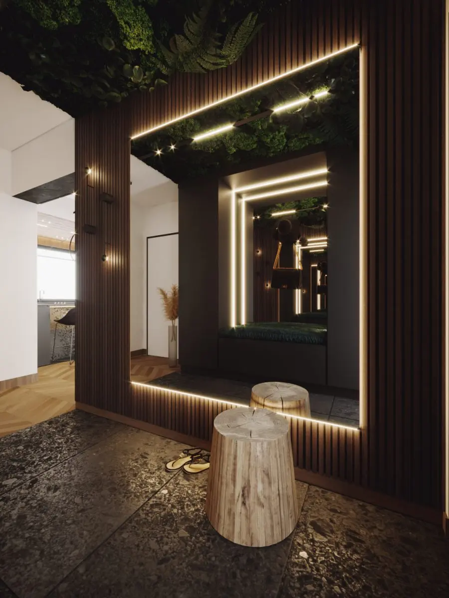 Oświetlenie Archlines marki SternLight w projekcie przedpokoju | proj. Natalia Pęcka Dezeen Architekci