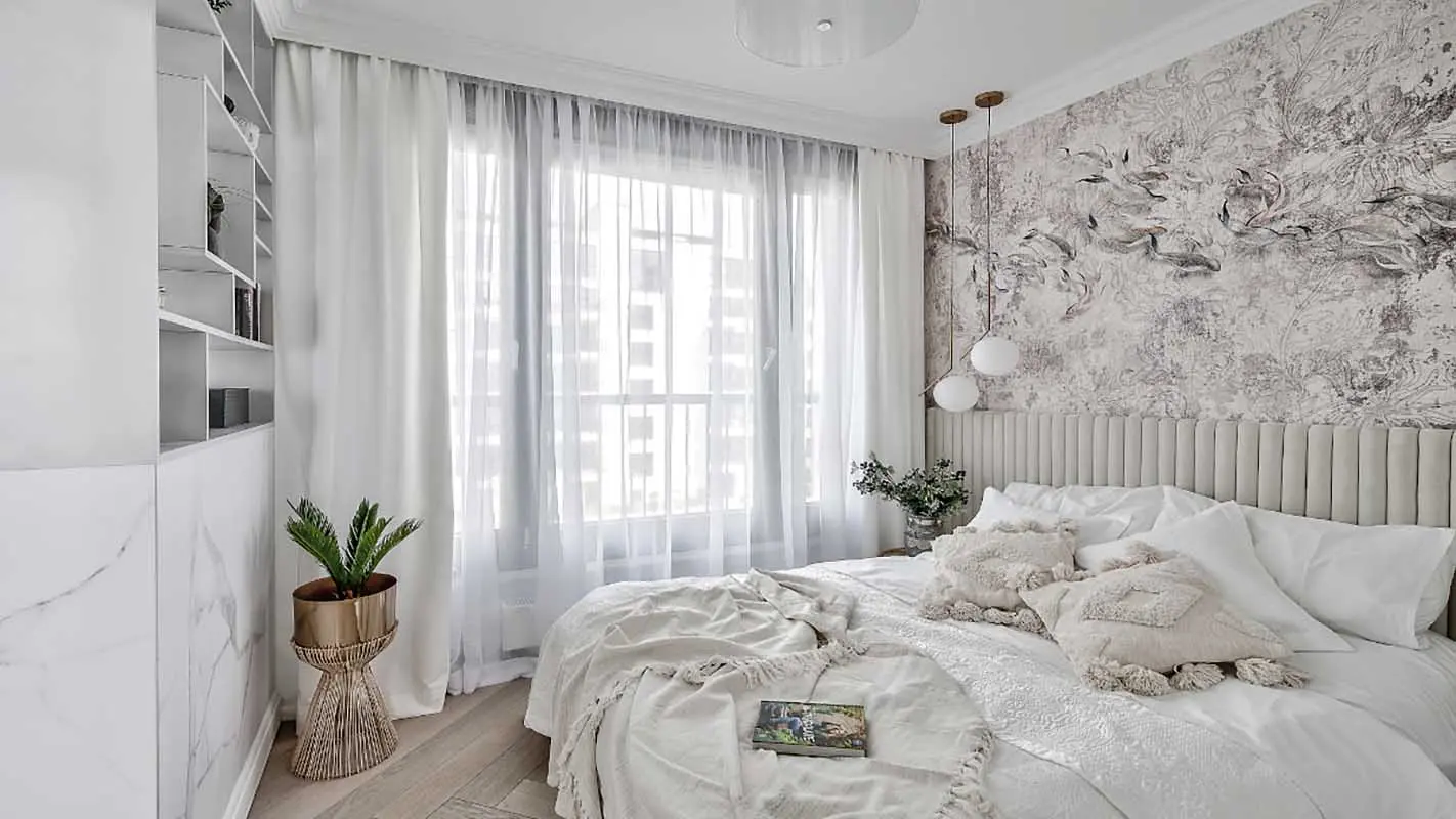 Przytulna sypialnia | proj. Marika Kafar Autorska Pracownia Architektury Wnętrz