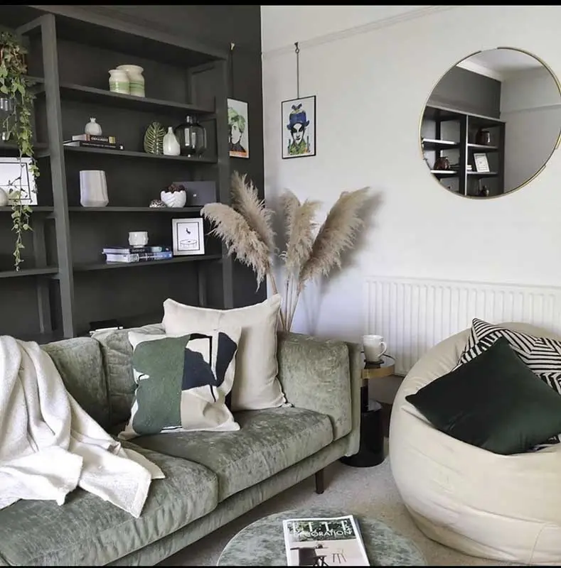 Sofa welurowa oliwkowa SITS