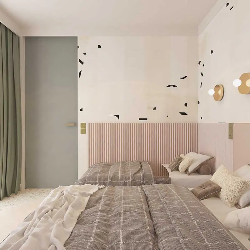 Mięta i pudrowy róż. | Proj.: COI | Pracownia Architektury Wnętrz