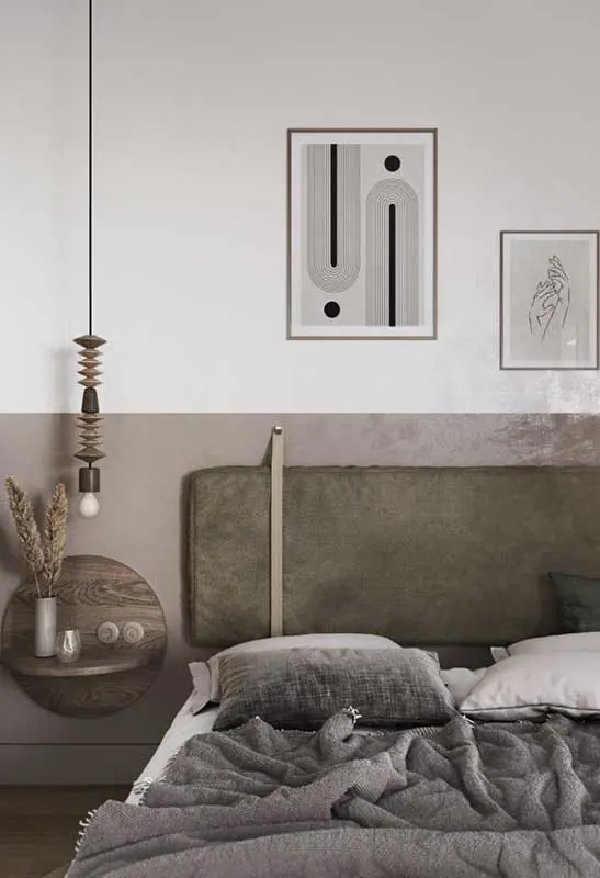 Sypialnia w stylu organicznym. | Proj.: Linie w Przestrzeni