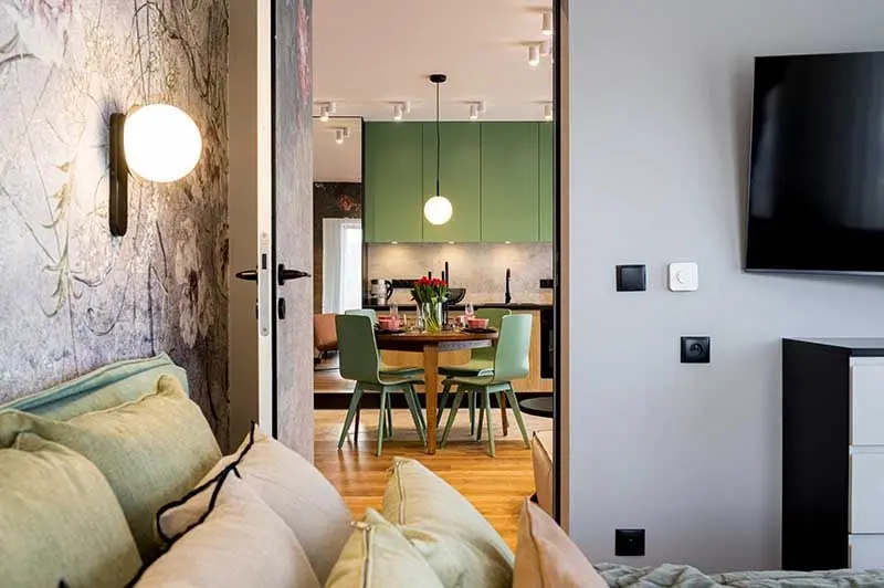 Mieszkanie w Białce Tatrzańskiej w soczystej zieleni | Projekt Ewa Tarapata Architekt Wnętrz