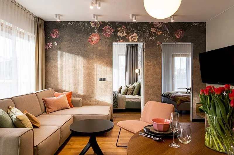 Mieszkanie w Białce Tatrzańskiej w soczystej zieleni | Projekt Ewa Tarapata Architekt Wnętrz