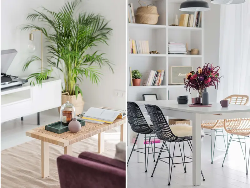 Plecione elementy w stylizacji mieszkania (proj. Dash Interiors)