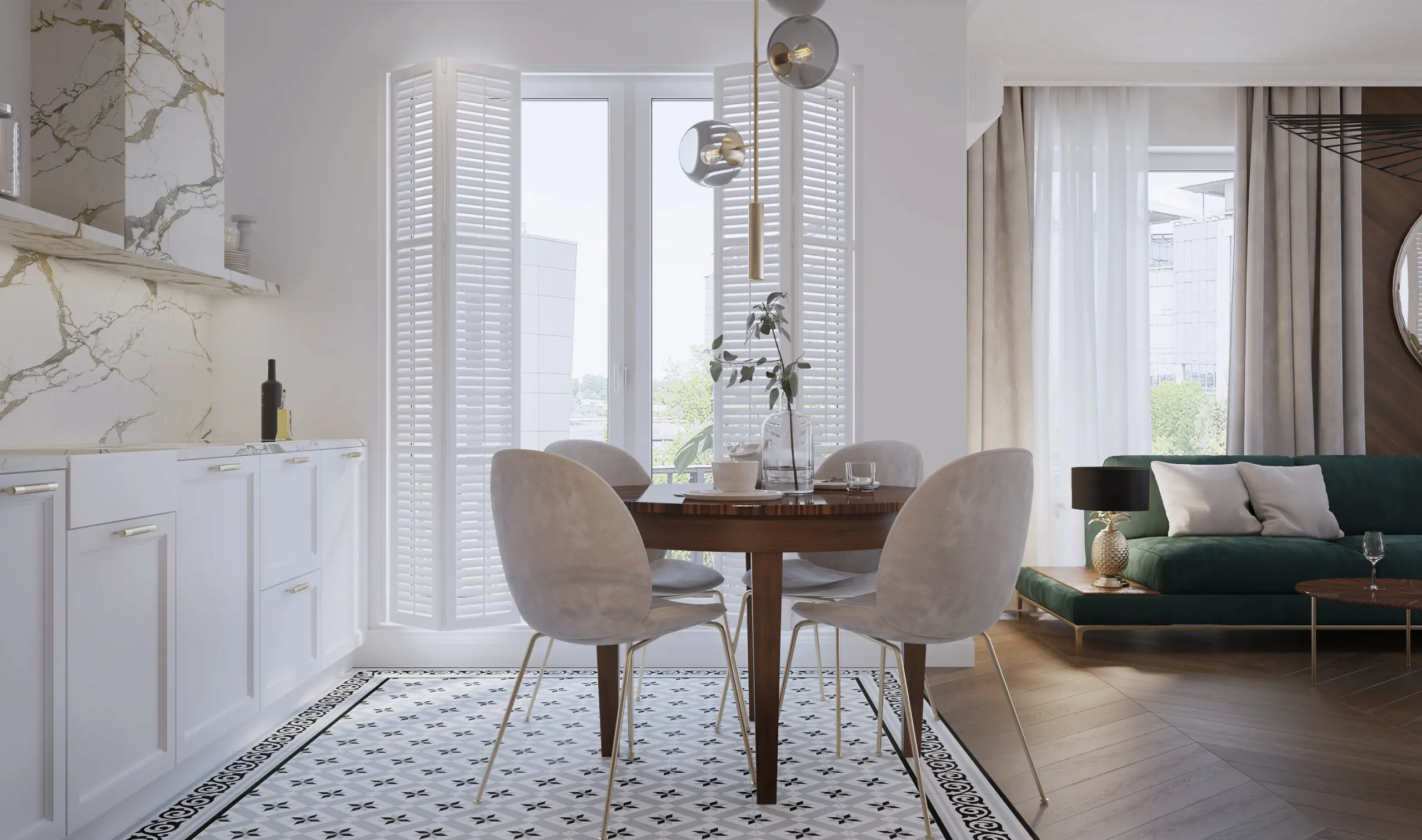 Mieszkanie z elementami nawiązującymi do stylu Art Deco | Projekt: HEDO Architects