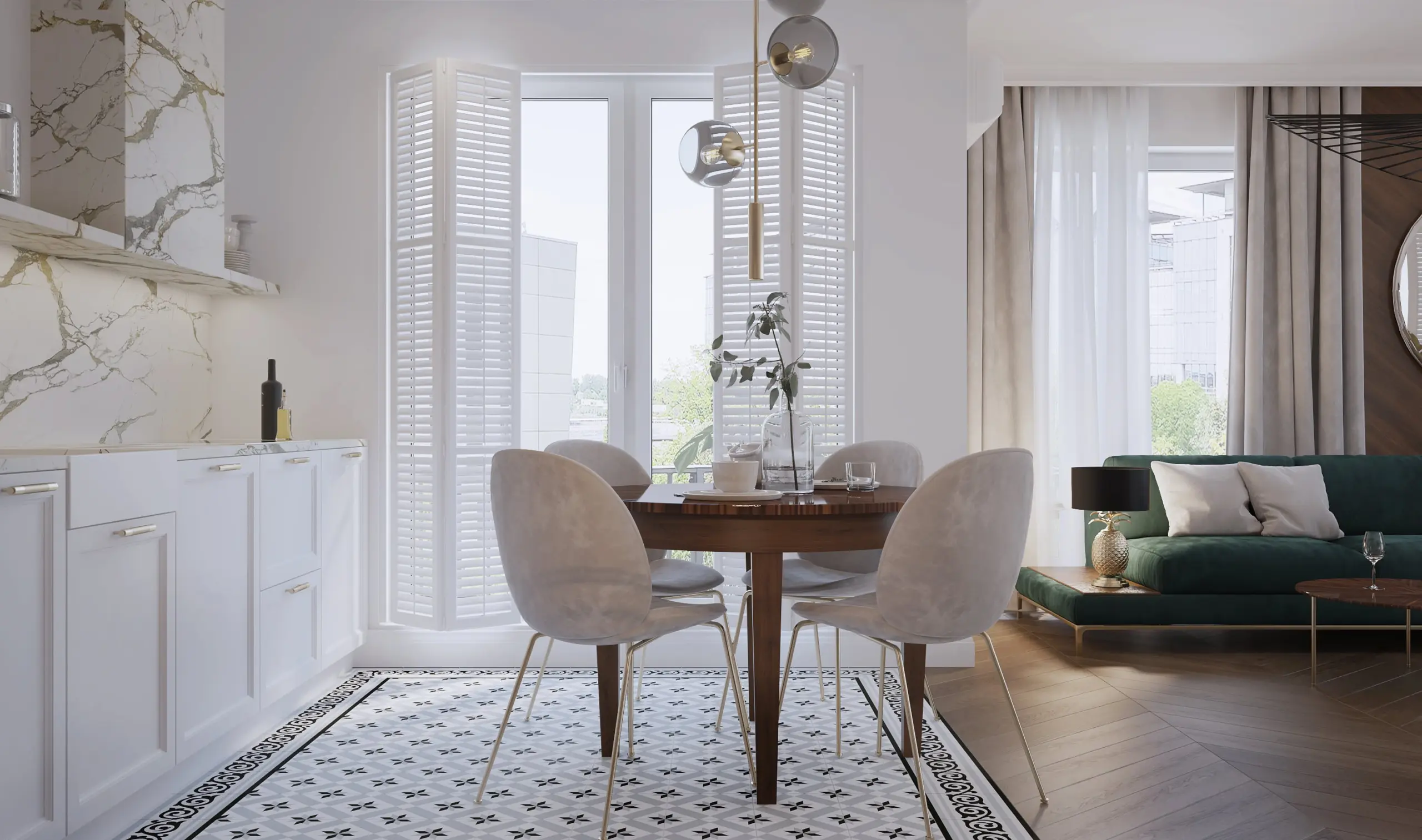 Mieszkanie z elementami nawiązującymi do stylu Art Deco | Projekt: HEDO Architects