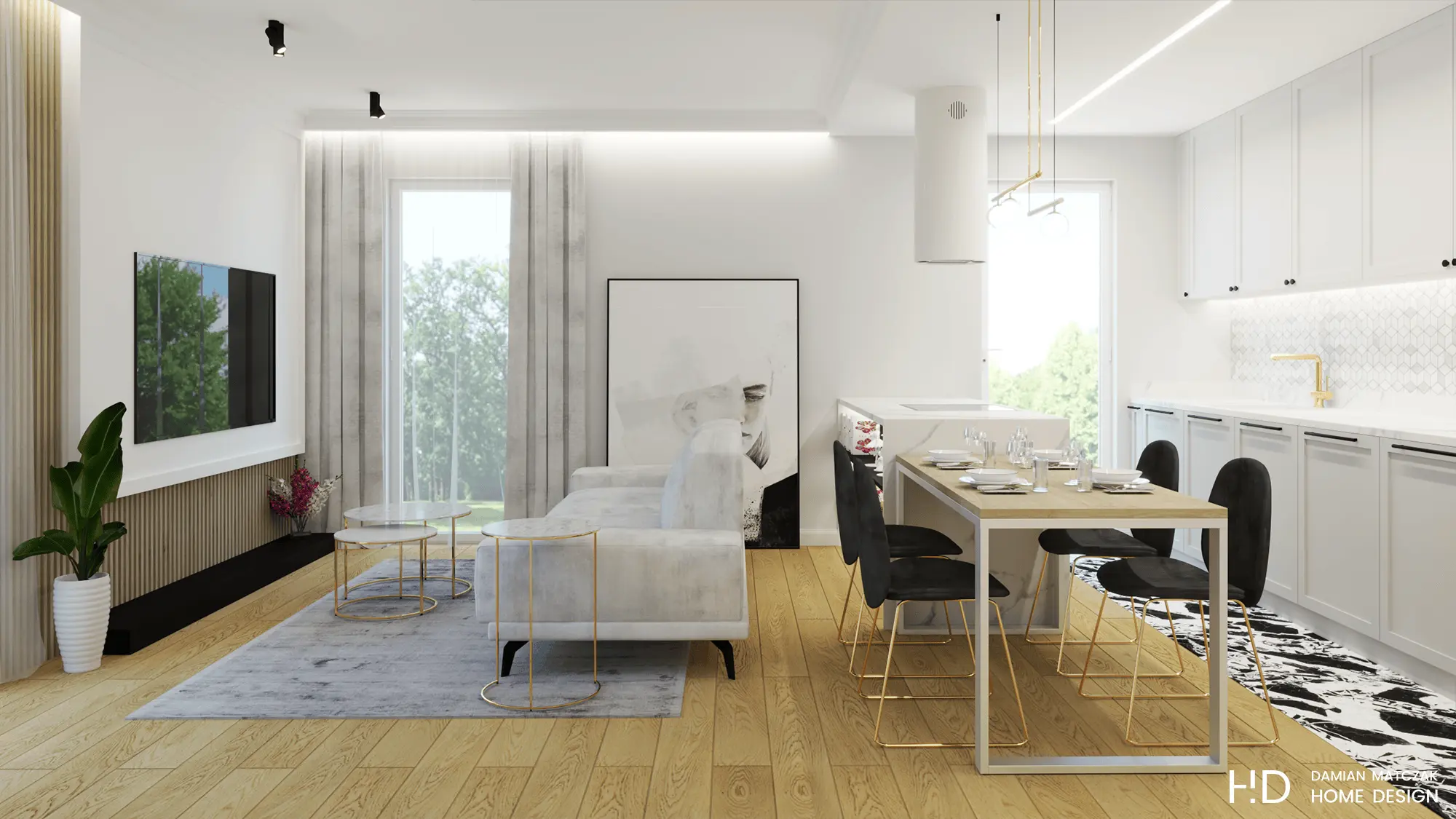 70 metrowe mieszkanie w stylu nowojorskim | Proj: Damian Matczak Home Design