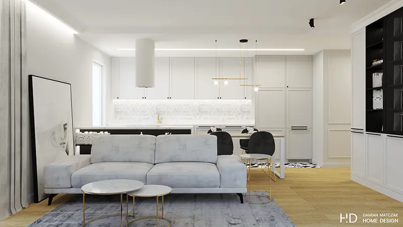 70 metrowe mieszkanie w stylu nowojorskim | Proj: Damian Matczak Home Design