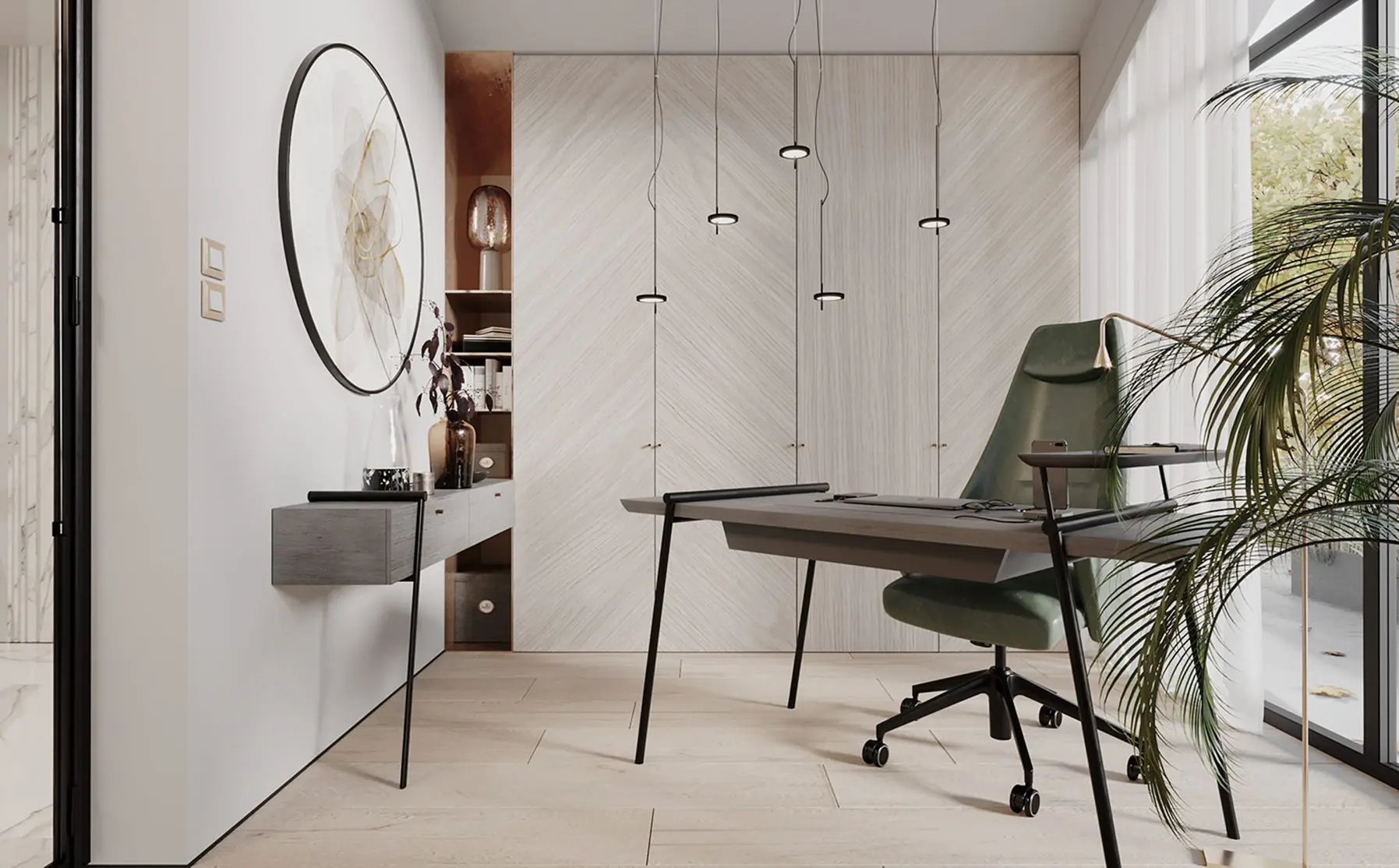 Dom nad jeziorem w kolorach natury | Proj: modeko.studio