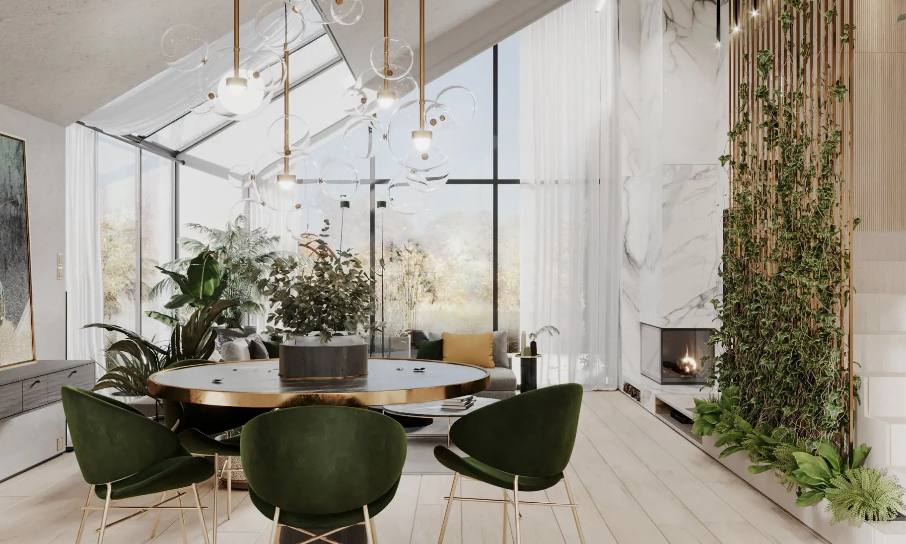 Dom nad jeziorem w kolorach natury | Proj: modeko.studio