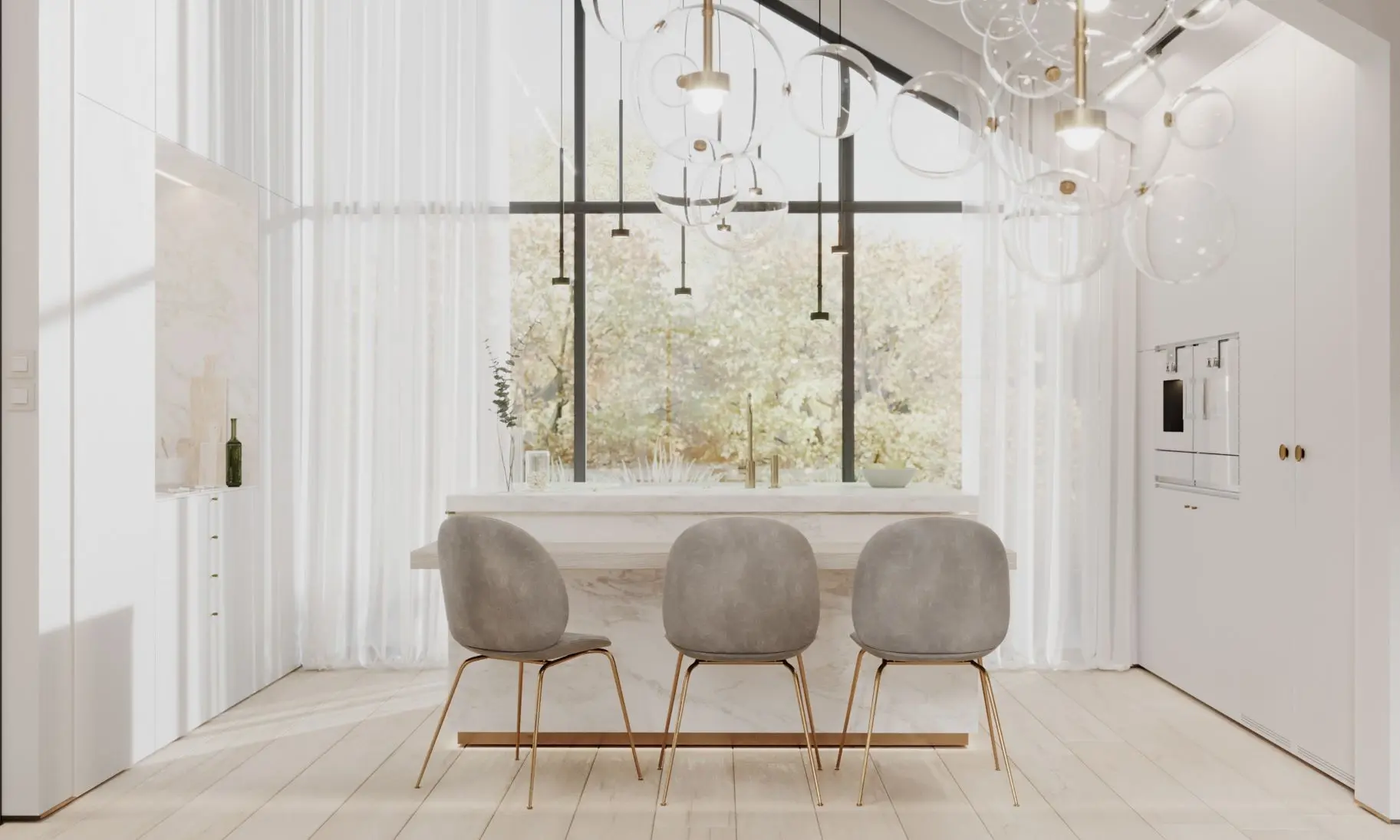 Dom nad jeziorem w kolorach natury | Proj: modeko.studio