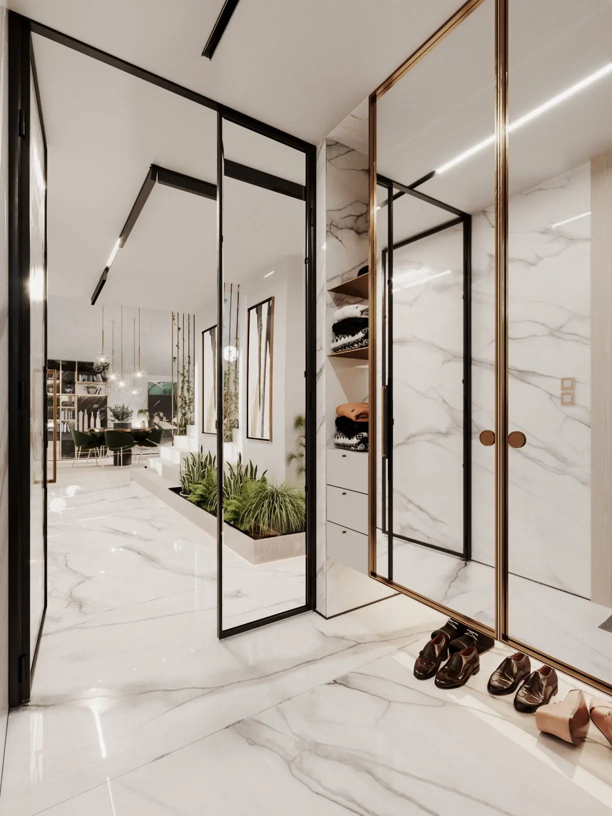 Dom nad jeziorem w kolorach natury | Proj: modeko.studio