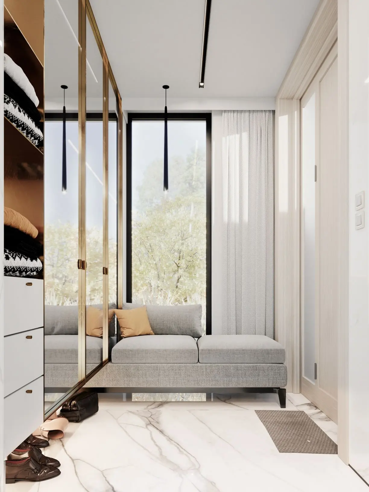 Dom nad jeziorem w kolorach natury | Proj: modeko.studio