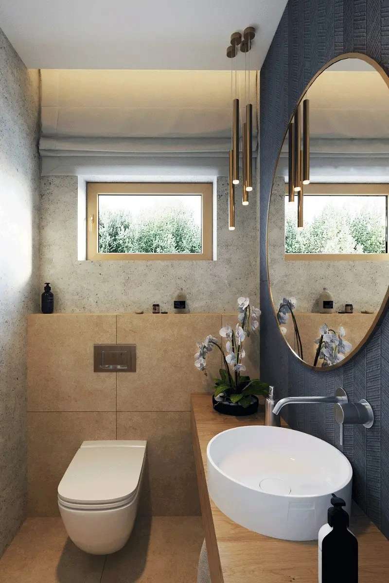 Mała strefa WC z umywalką Slim. | Proj. Motyw Design