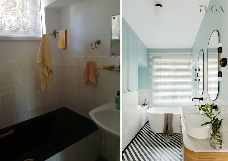 Łazienka przed i po metamorfozie
