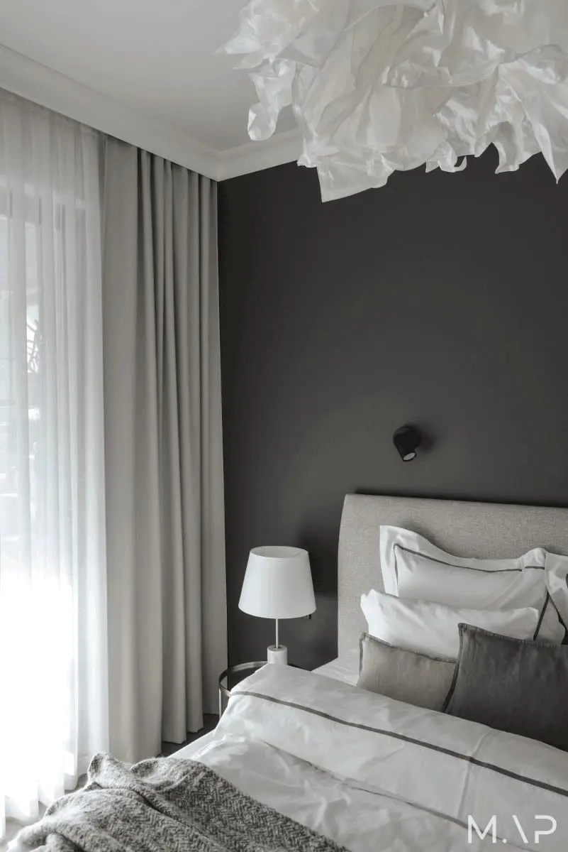 Szara sypialnia | proj. MAP Studio Monika Adamczyk - Popiel