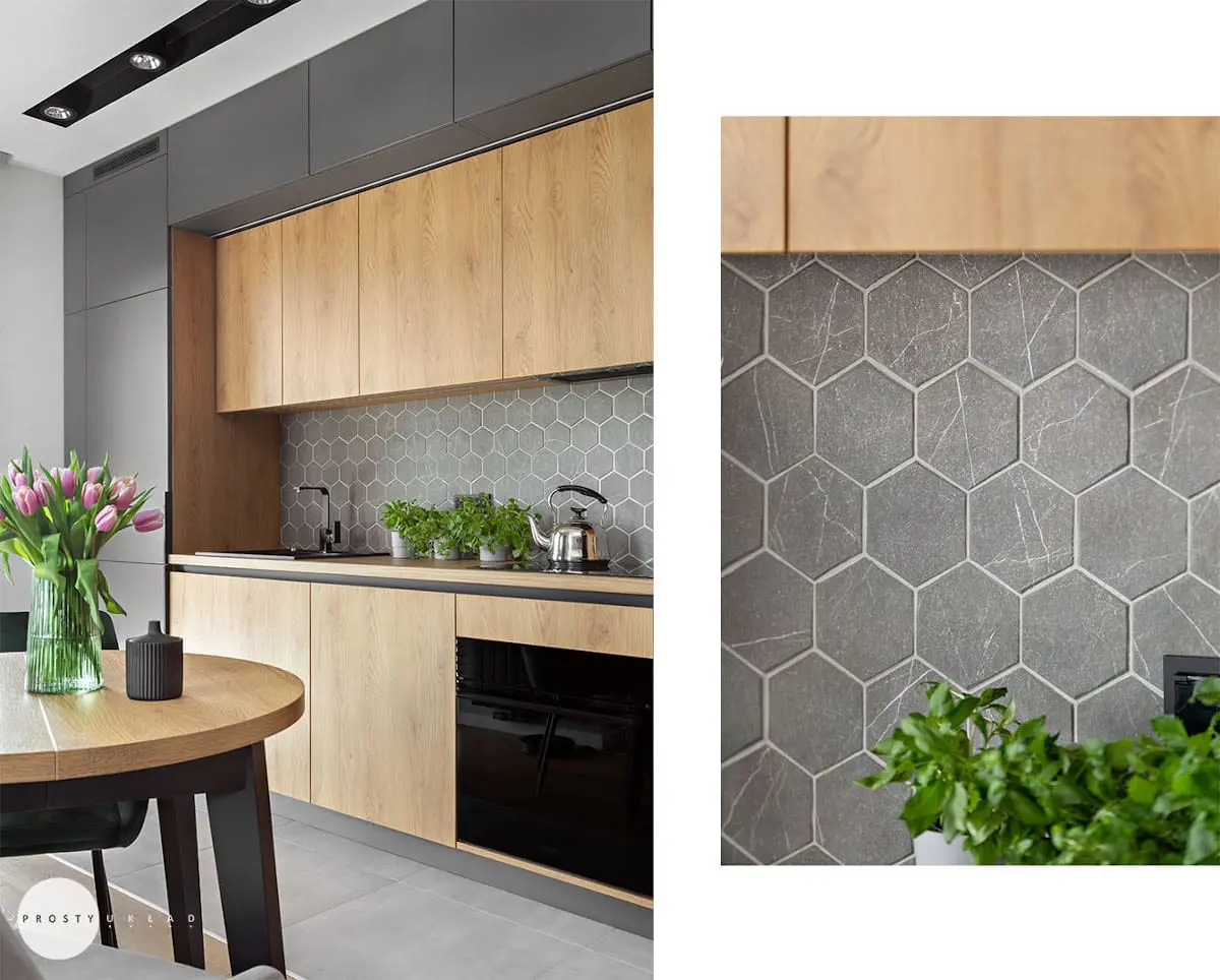 Szaro - drewniana kuchnia | proj. Prosty Układ, zdj. DEKORIALOVE