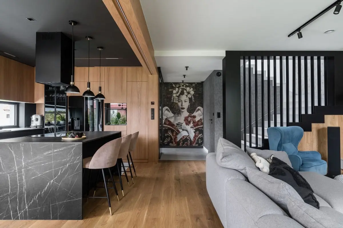 wyspa z płytek wielkoformatowych