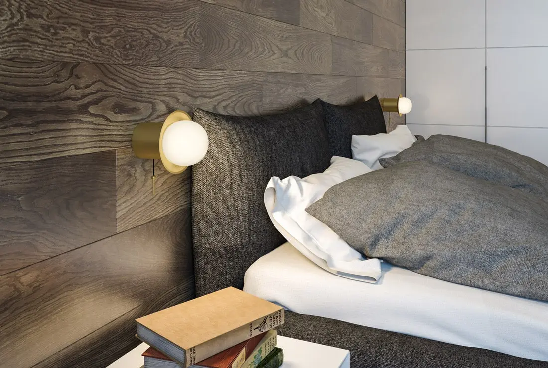 Kinkiet JANED z biżuteryjnym włącznikiem.