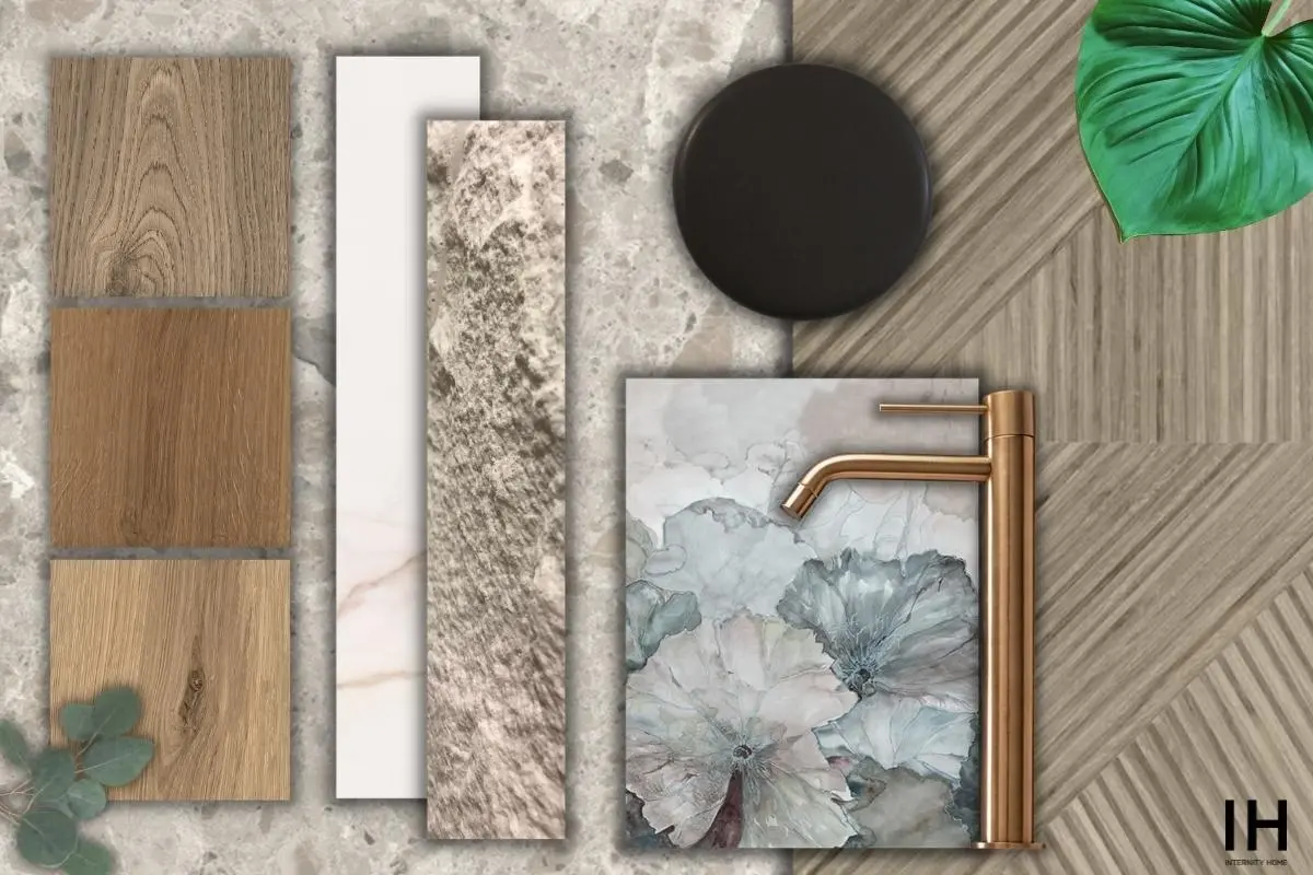 Łazienka zainspirowana naturą – tekstury i produkty dostępne w salonach z grupy Internity Home.