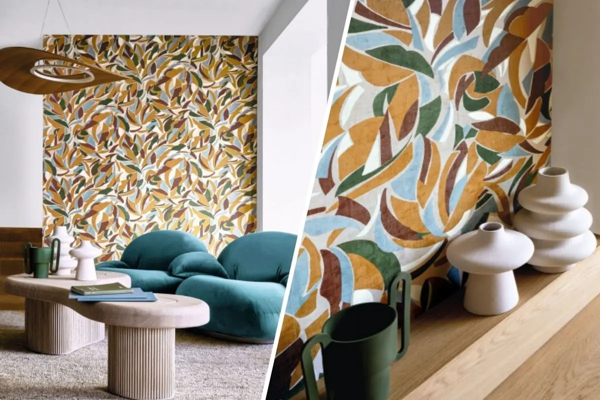 Casamance L’atelier Tapeta Collage Grege/moutarde | Tapety Casamance są dostępne w showroomach z Grupy Internity Home