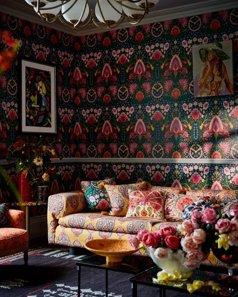 SUSIE Q Anthracite Wallpaper