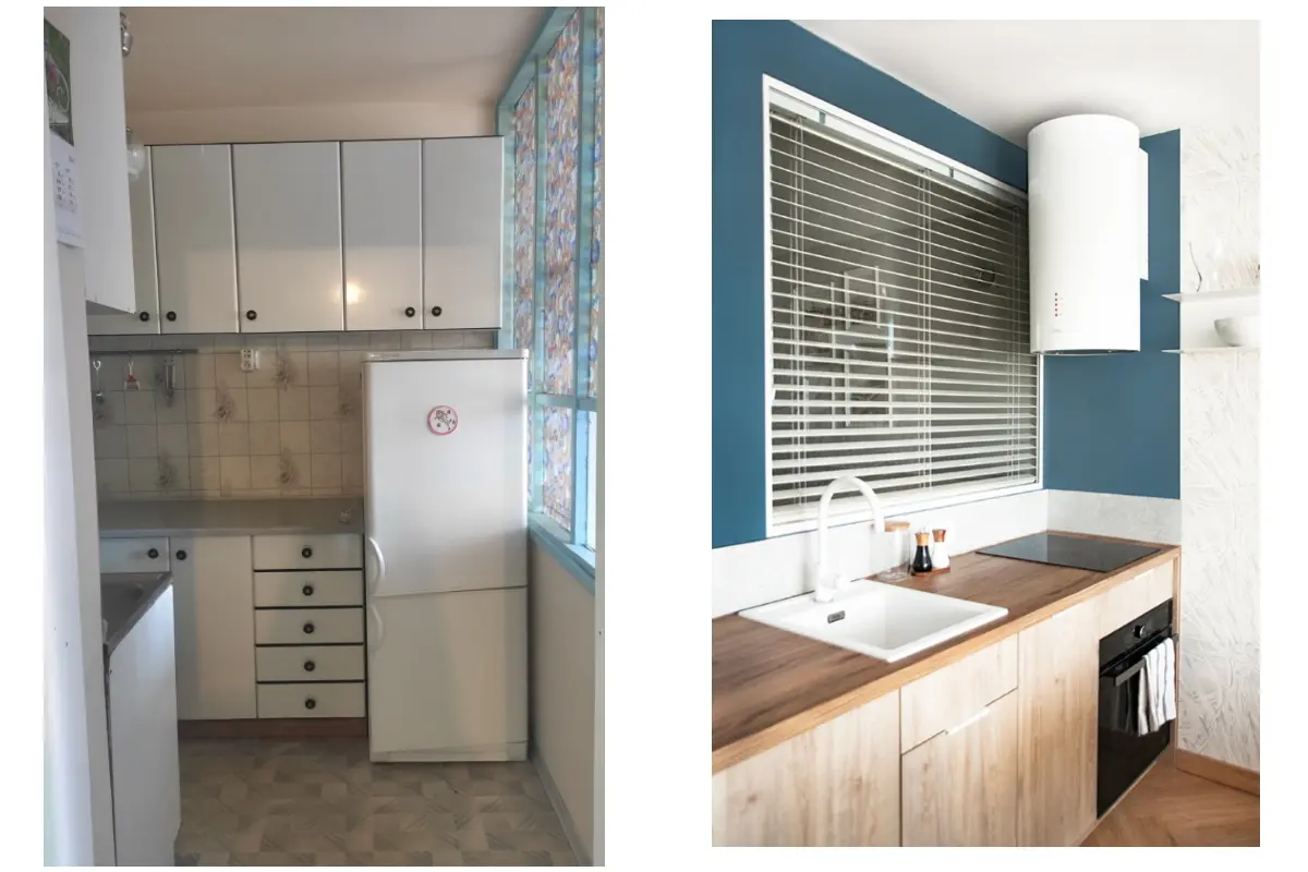 Kuchnia przed i po | Proj.: : Iga Żywica i Paulina Januszkiewcz | Mood-studio.