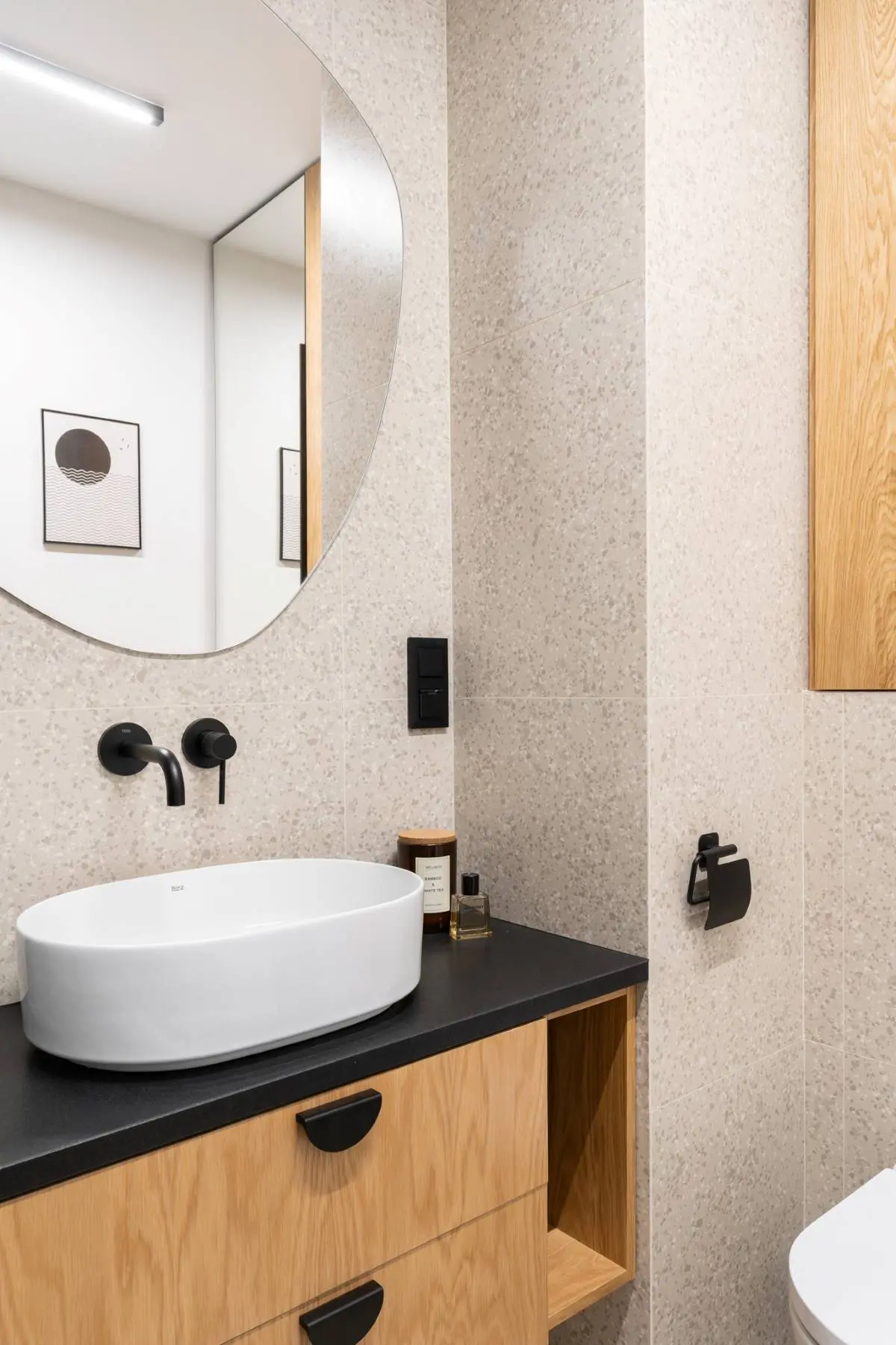 Strefa umywalkowa w łazience |Proj: Wojsz Studio